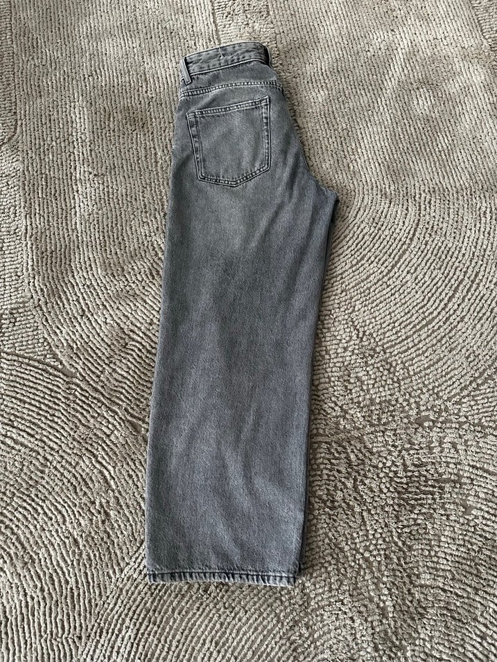 pull and bear gri denim pantolon - Görsel 2