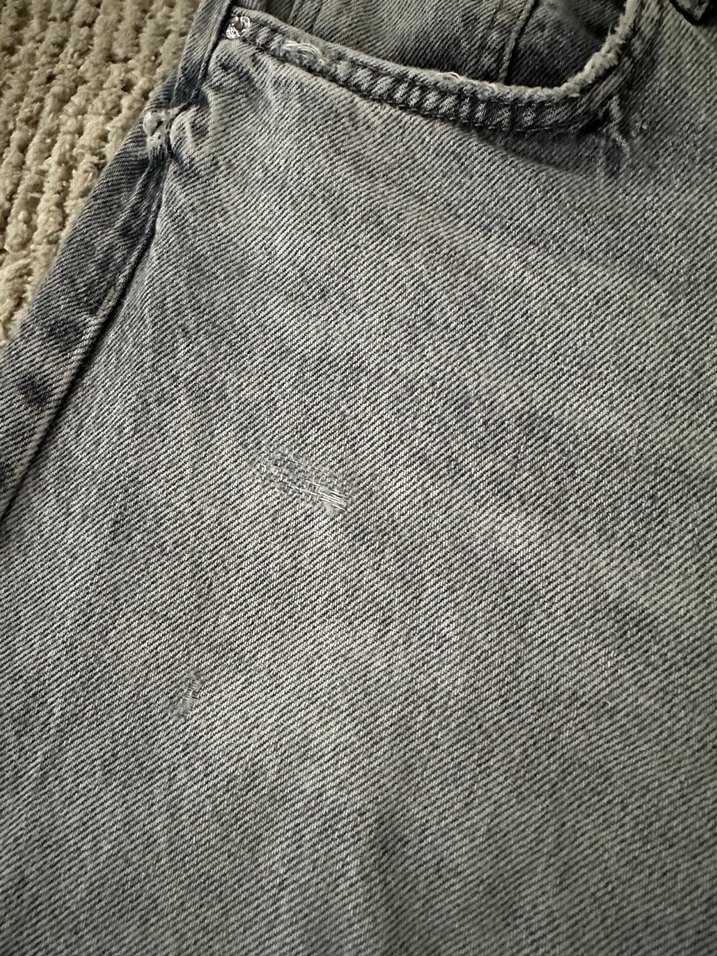 pull and bear gri denim pantolon - Görsel 4