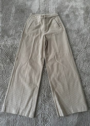 uspa Kadın Bej kareli kaşe pantolon - Görsel 2