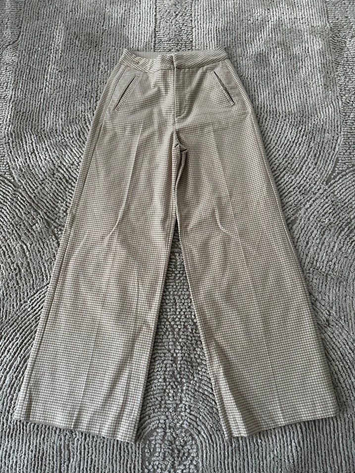 uspa Kadın Bej kareli kaşe pantolon - Görsel 2