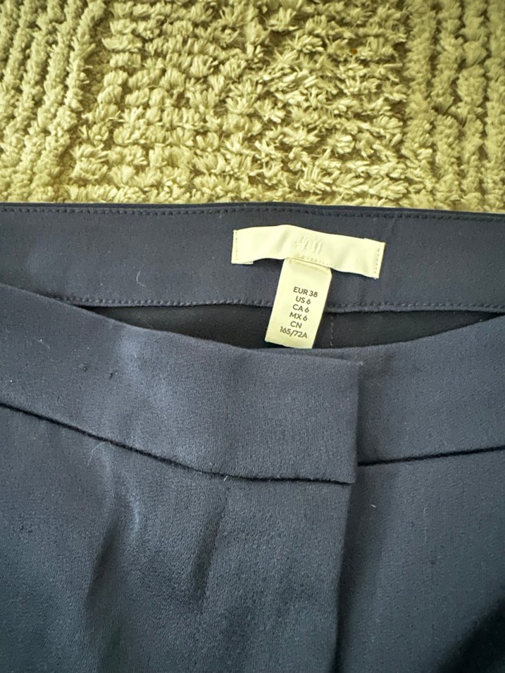 Lacivert saten Kadın Kumaş Pantolon - Görsel 3