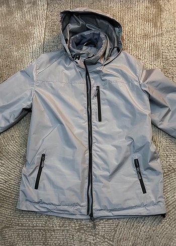 beymen helly hansen Gri Kapüşonlu Fermuarlı Erkek Mont - Görsel 7