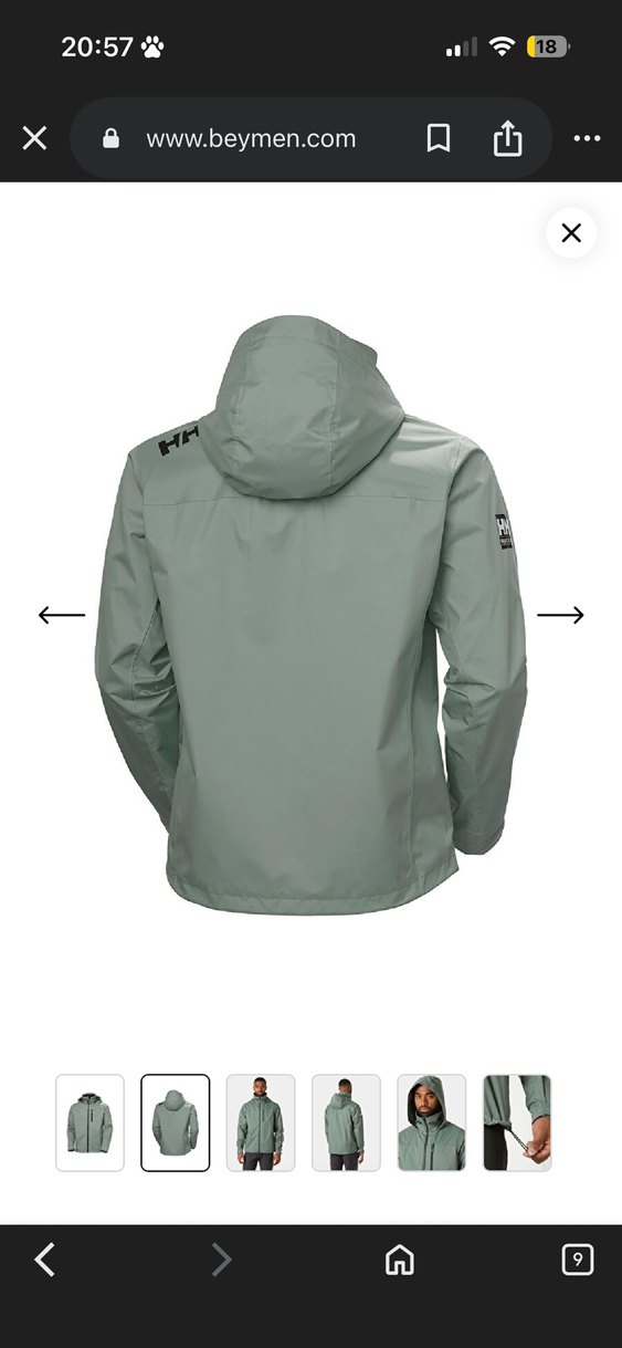 beymen helly hansen Gri Kapüşonlu Fermuarlı Erkek Mont - Görsel 4