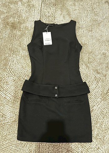 Siyah Kemerli Kalem Elbise - Görsel 2