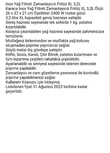  Beden Renk Karaca inox zaman ayarlı yağ fritozu 
