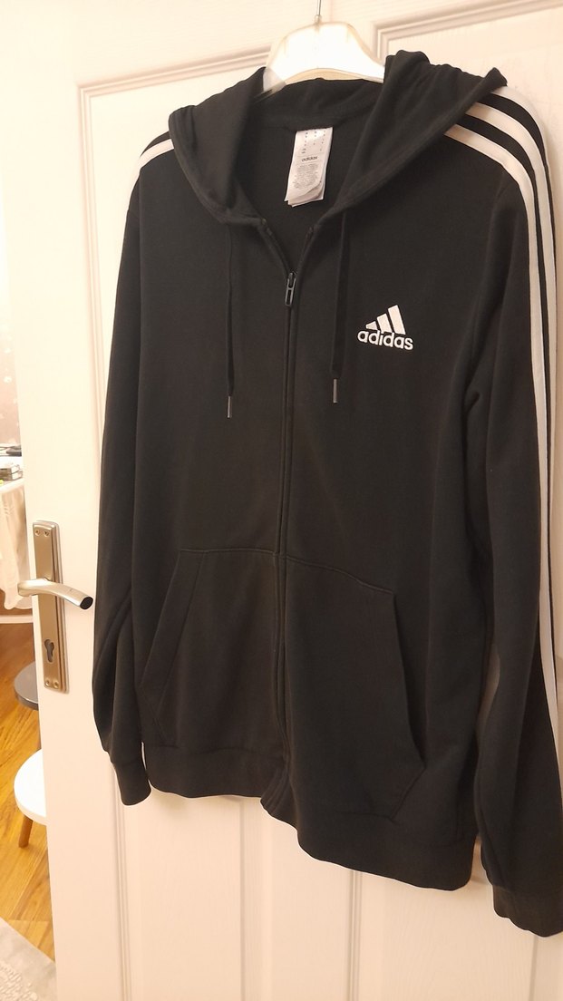 Erkek Siyah Adidas Fermuarlı Sweatshirt - Görsel 5