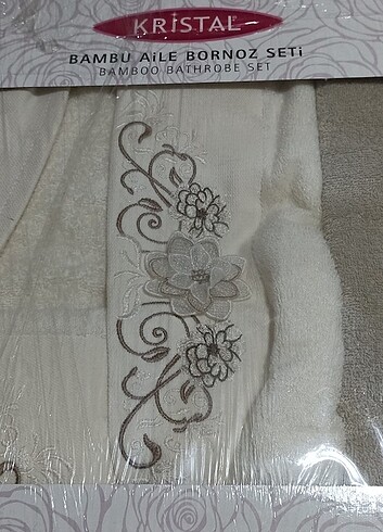 KRİSTAL BAMBU BORNOZ TAKIMI M-L BEDEN - Görsel 5