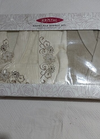 KRİSTAL BAMBU BORNOZ TAKIMI M-L BEDEN - Görsel 6