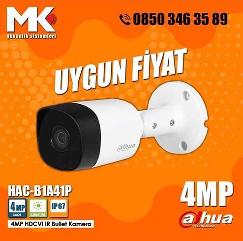 4 Mp dahua 2 yıl garantili