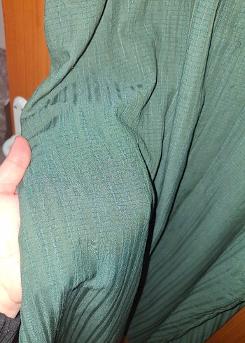 Uzun Kollu Koyu Yeşil Keten takım - Görsel 3