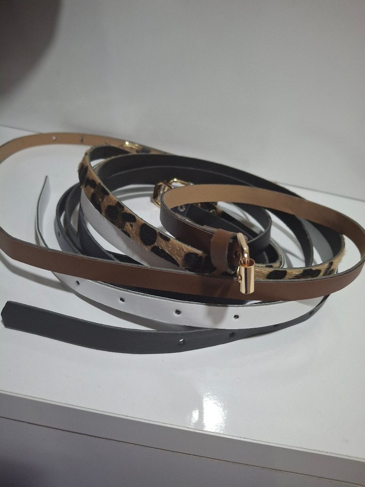 Kahverengi Leopar Desenli Deri Kadın Kemer - Görsel 2