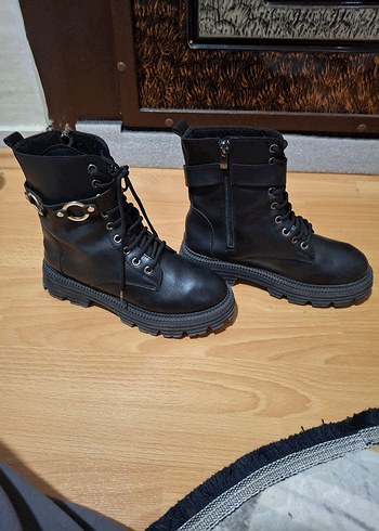 Siyah Deri Platform Topuklu Goth Botlar - Görsel 8