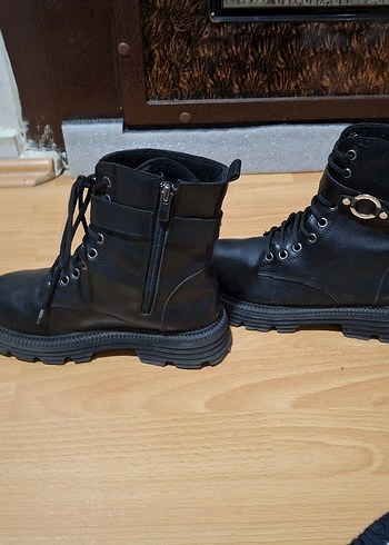 Siyah Deri Platform Topuklu Goth Botlar - Görsel 3