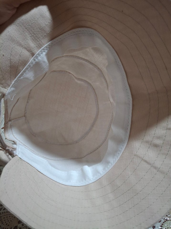 Bej Keten Bohem Kadın Şapka - Görsel 2