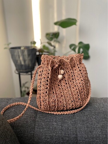Beden camel Renk El yapımı çapraz çanta
