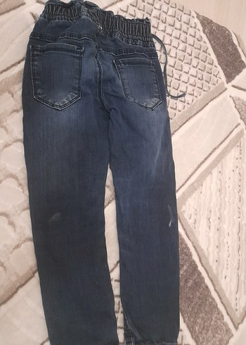 Diğer Nakış Detaylı Gri Mavi Kot Pantolon