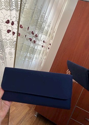 Lacivert Süet Kadın Abiye Çanta