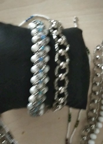 Beyaz Boncuklu Bohem Kadın Kolyesi ve bilekliklr - Görsel 4