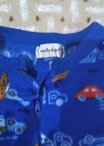 Renkli Baskılı Mavi Bebek Tulum - Görsel 6