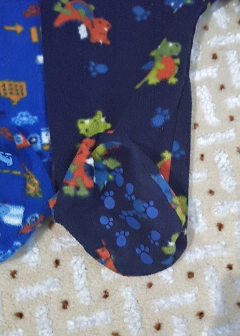 Renkli Baskılı Mavi Bebek Tulum - Görsel 4