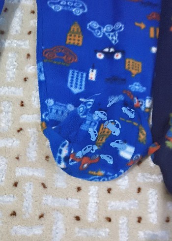 Renkli Baskılı Mavi Bebek Tulum - Görsel 3