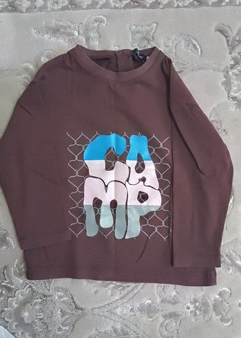 Erkek Çocuk Kahverengi Baskılı  3 adet uzun kollu  tişört - Görsel 2