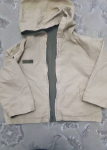 Gri Kapüşonlu Erkek Çocuk Ceket çift yönlü - Görsel 2