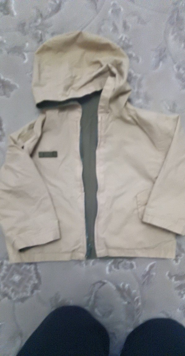 Gri Kapüşonlu Erkek Çocuk Ceket çift yönlü - Görsel 2