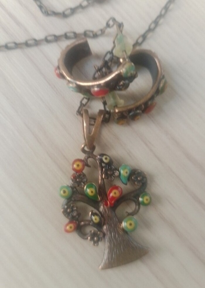 Kolye ve küpe takım  - Görsel 2