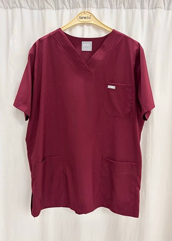 l Beden Alt Üst Takım Bordo Medikal İş Kıyafeti
