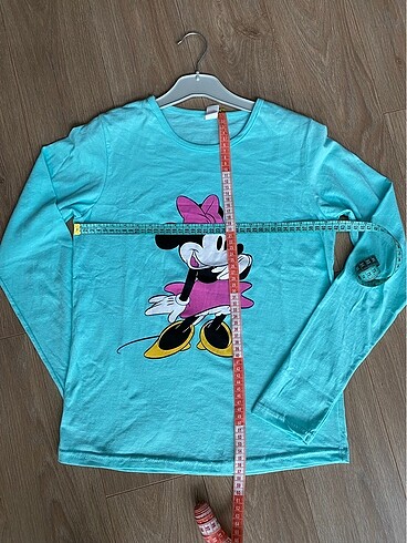 s Beden turkuaz Renk Mickey Mouse Uzun Kol Pijama Takımı