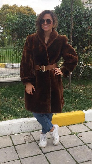 Peluş kürk mont