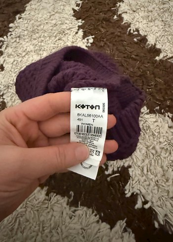 Kadın Mor Örgü Bere - Görsel 2