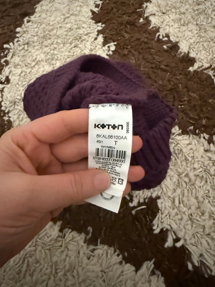 Kadın Mor Örgü Bere - Görsel 2