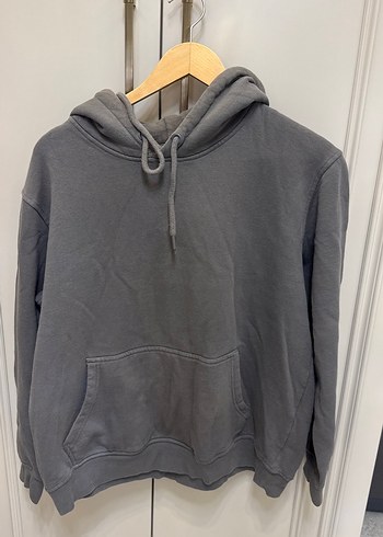 Diğer Gri Kapusonlu Rahat Sweatshirt