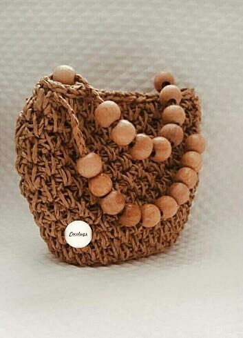 Beden camel Renk Natural Mini Tote Bag