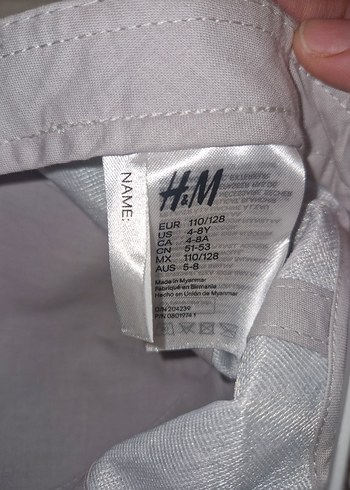 H&M Gri Kelebek Nakışlı Ayarlanabilir Şapka