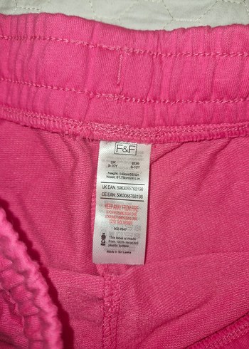 10 Yaş Beden pembe Renk Pembe Basic Kız Şortu Elastik Bel