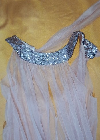 pembe tülden  ELBİSE S M L XL BEDEN - Görsel 2