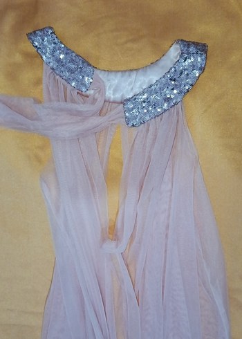 pembe tülden  ELBİSE S M L XL BEDEN - Görsel 3