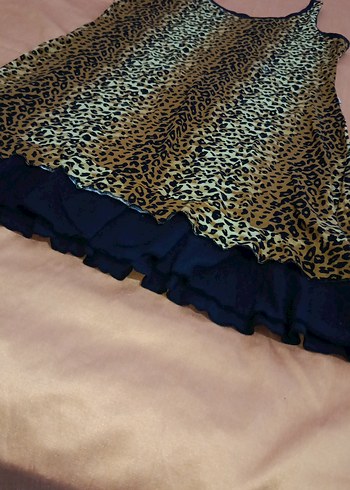 SARI Yılan Desenli PAMUKLU Gecelik EV ELBİSESİ - Görsel 3