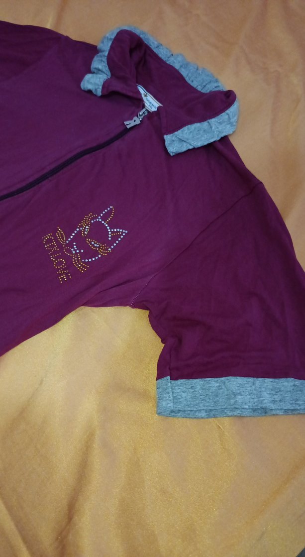 Bordo Yarım Kollu Kadın PENYE LİKRALI Sabahlık S_M_L BEDEN - Görsel 2