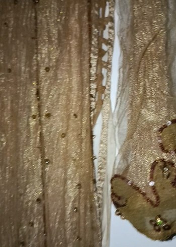 Boncuk İşlemeli Altın Renk abiye - Görsel 7