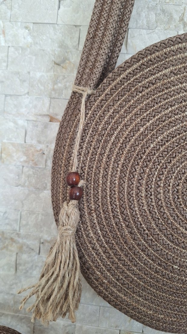 Püsküllü Bohem Örgü Kadın Çanta - Görsel 3