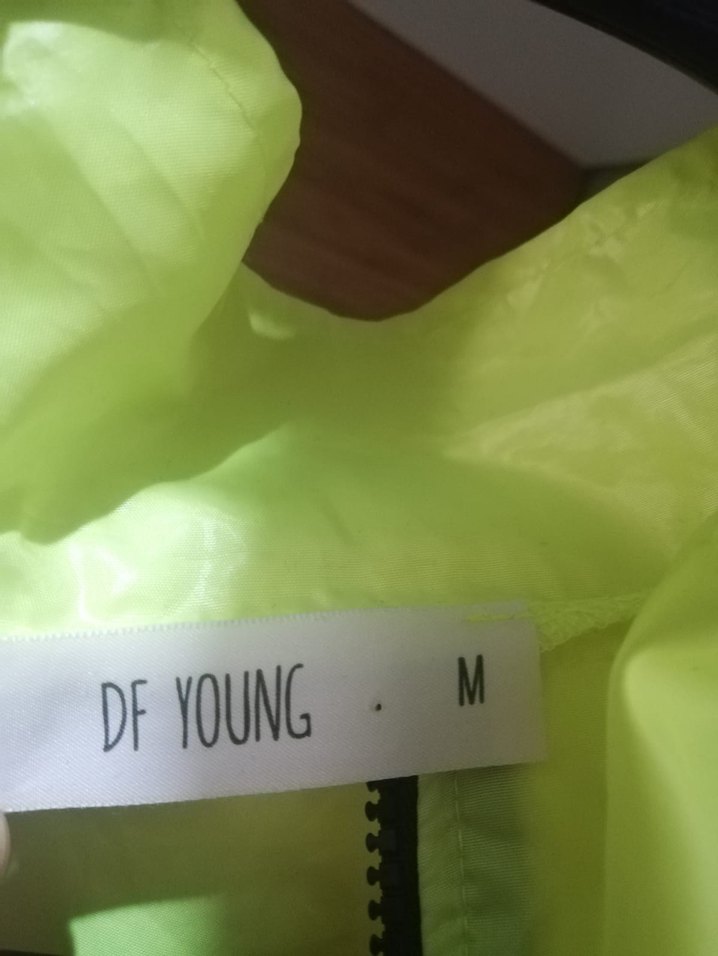 neon yeşilı Şeffaf Uzun Kollu Spor Ceket - Görsel 3