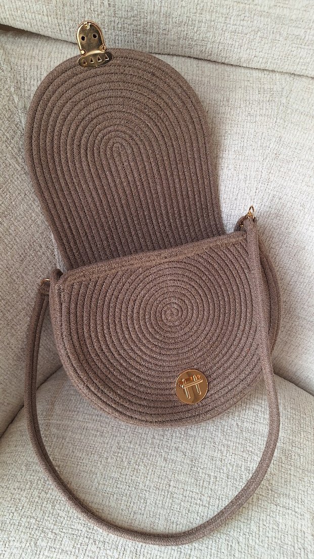 Kahverengi Örgü Bohem Kadın Çanta - Görsel 2