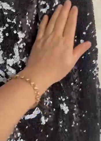 Siyah Yılan Desenli Drapeli Uzun Abiye etek - Görsel 2