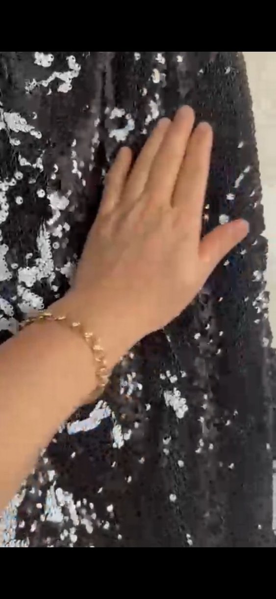 Siyah Yılan Desenli Drapeli Uzun Abiye etek - Görsel 2