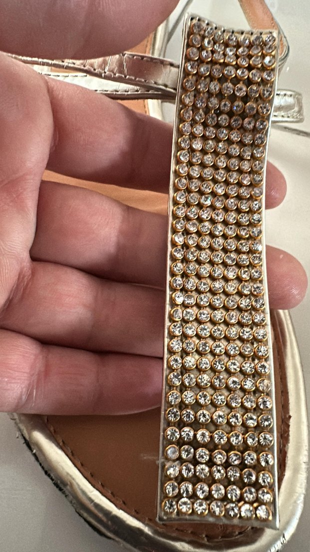 Altın Renkli Stiletto Topuklu Kadın Sandalet - Görsel 4