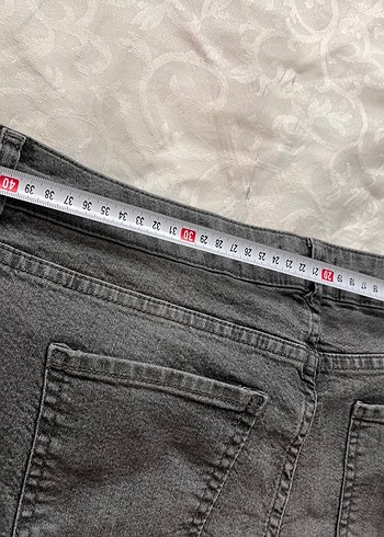 Gri Normal Boy Kadın Kot Pantolon - Görsel 3